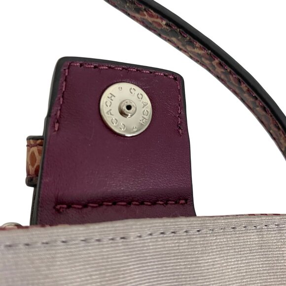 COACH Soho Purple/Pink Python Snakeskin Leather Mini Flap Crossbody F45648 - Picture 10 of 16
